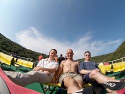 Reisebericht - mit tuifly.com nach Mali Losinj in Kroatien - Selbstportrait der Reisegruppe auf der Fähre nach Merag, Insel Cres